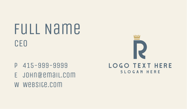 Royal Crown Letter R Business Card Design Image Preview