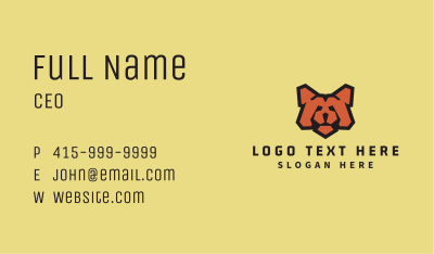 Red Bear Mascot  Business Card Image Preview