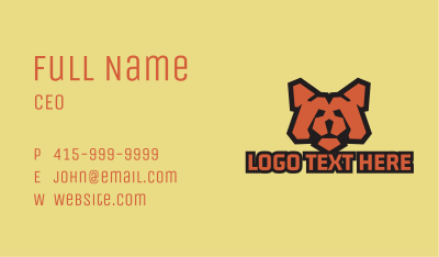 Red Bear Mascot  Business Card