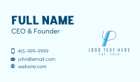 Blue Vintage Letter P Business Card Image Preview