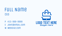 Blue Mobile Shopping Bag Business Card Image Preview