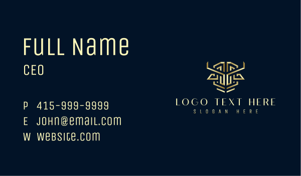 Premium Bull Horn Business Card Design Image Preview