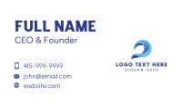 3D Blue Wave Surfer Business Card Image Preview