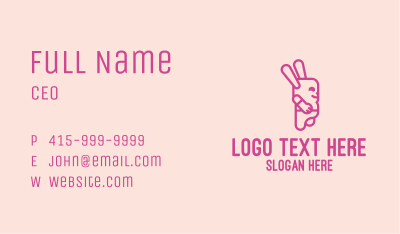 Pink Chubby Bunny Business Card Image Preview