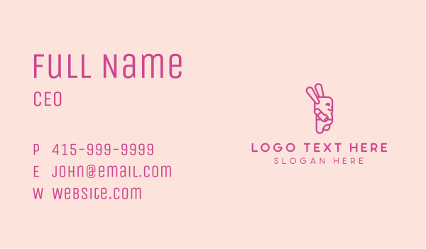 Pink Chubby Bunny Business Card Design Image Preview