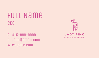 Pink Chubby Bunny Business Card Image Preview