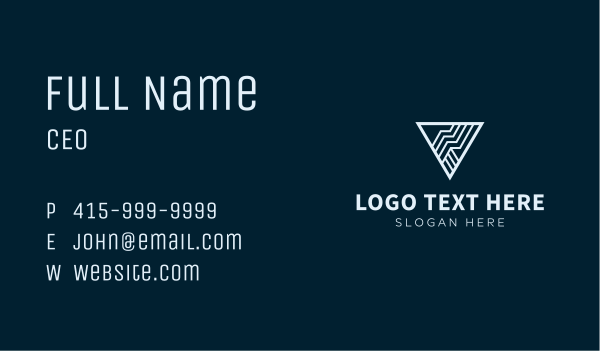 Abstract Triangle Line Business Card Design Image Preview