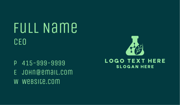 Flask Leaf Laboratory Business Card Design Image Preview