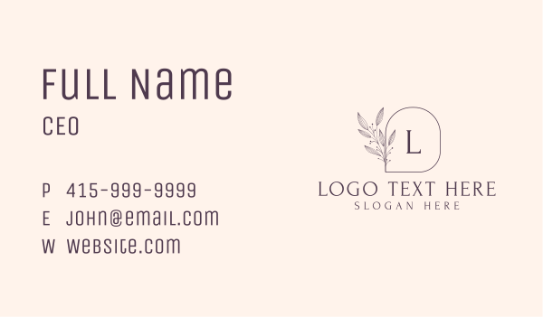 Feminine Floral Letter Business Card Design Image Preview