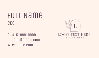 Feminine Floral Letter Business Card Image Preview