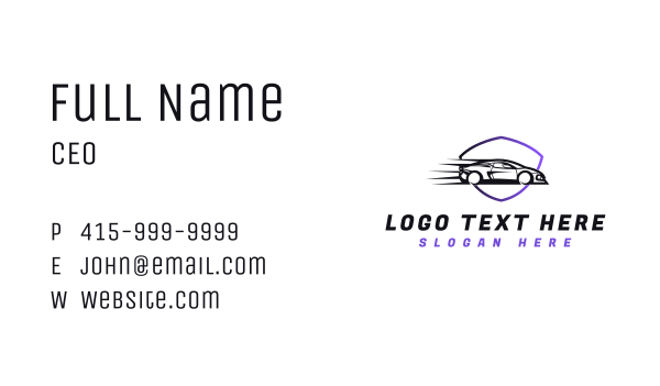 Speed Car Shield Business Card Design Image Preview