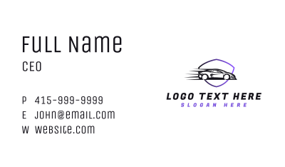 Speed Car Shield Business Card Image Preview