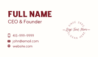 Minimalist Round Cursive Wordmark Business Card Preview
