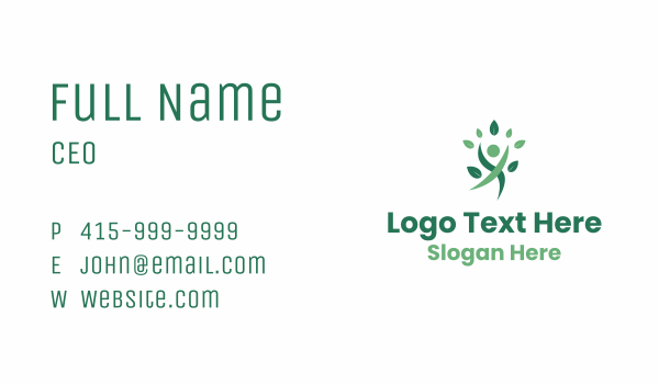 Happy Human Leaf Business Card Design Image Preview