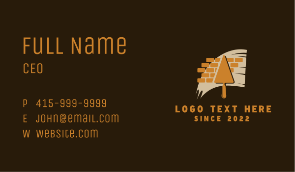 Brick Construction Mason Towel Business Card Design Image Preview