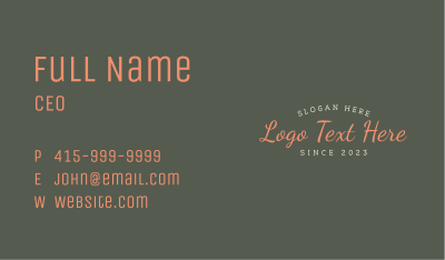 Classic Script Wordmark Business Card Image Preview