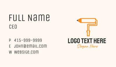 Pencil Paint Roller Business Card Image Preview
