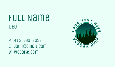 Pine Tree Night Sky Business Card Image Preview