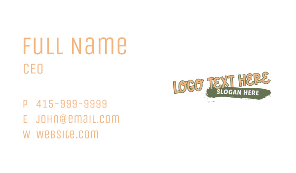 Quirky Fun Wordmark Business Card Design Image Preview