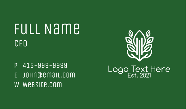 White Botanical Garden Business Card Design Image Preview