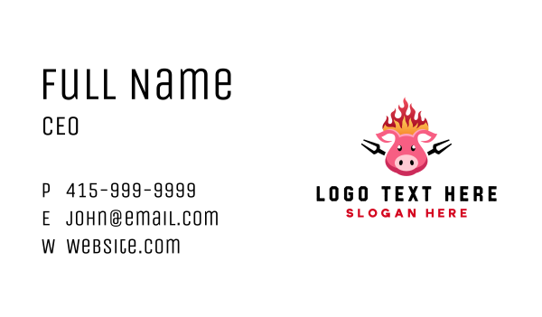 Bbq Pork Meat Business Card Design Image Preview