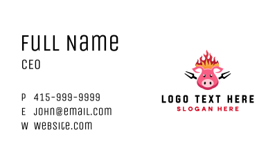 Bbq Pork Meat Business Card Image Preview