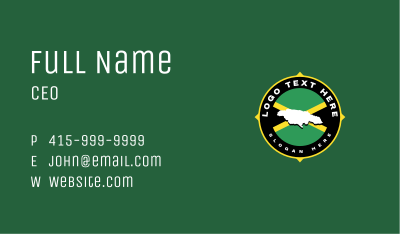 Jamaica Flag Map Business Card Image Preview