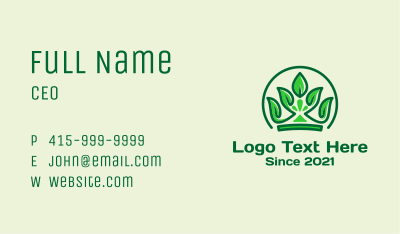 Green Leaf Crown  Business Card