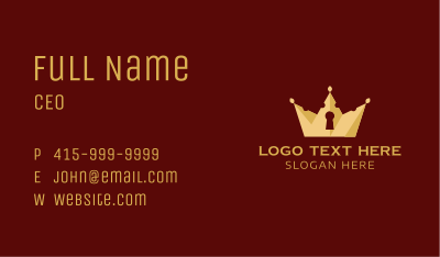 Gold Keyhole Crown Business Card Image Preview