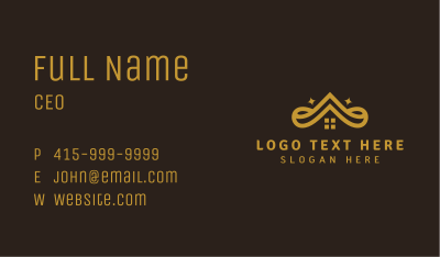 Golden Crown Roof Business Card Image Preview