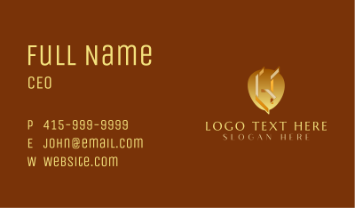 Abstract Gold Ribbon Letter Business Card Image Preview