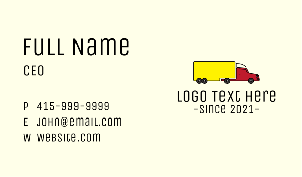 Long Cargo Truck Business Card Design Image Preview