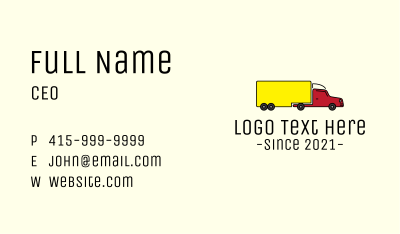 Long Cargo Truck Business Card Image Preview