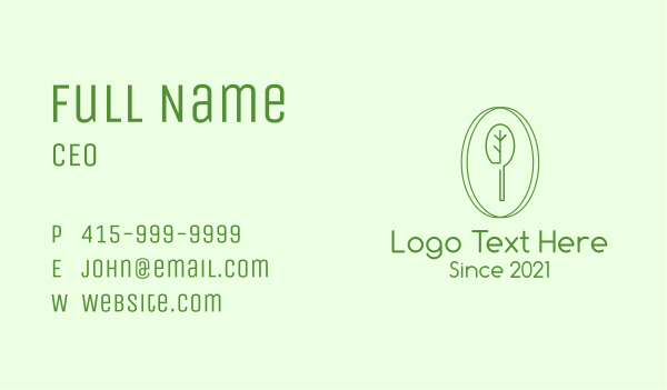Green Minimalist Tree Business Card Design Image Preview