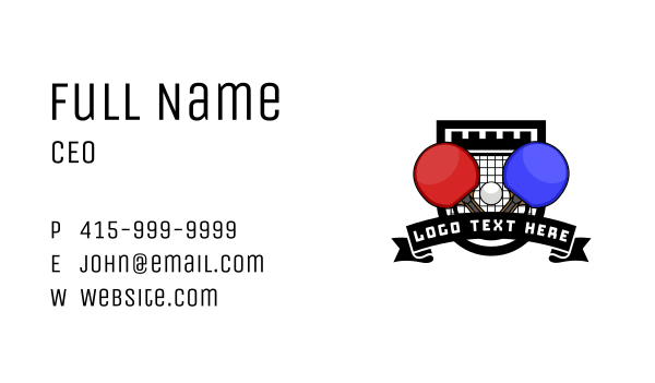 Ping Pong Tournament Business Card Design Image Preview