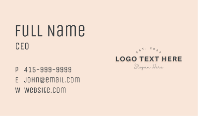 Hipster Shadow Wordmark Business Card Image Preview