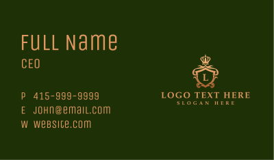 Deluxe Ornate Crown Crest Business Card Image Preview