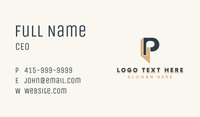 Architect Construction Letter P Business Card Image Preview