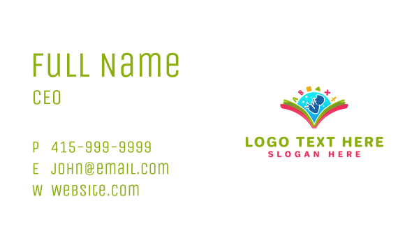 Book Child Learning Business Card Design Image Preview