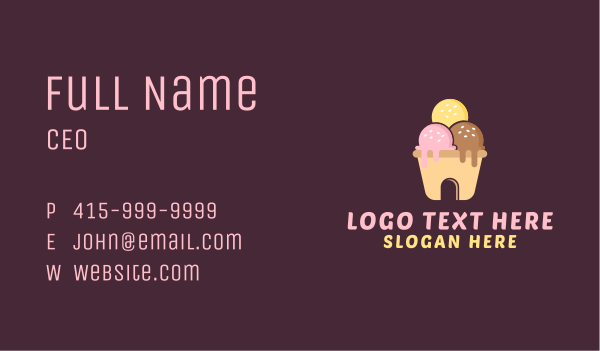 Ice Cream House  Business Card Design Image Preview