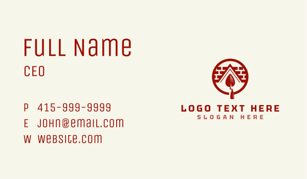 Trowel Brick Masonry Business Card Design Image Preview