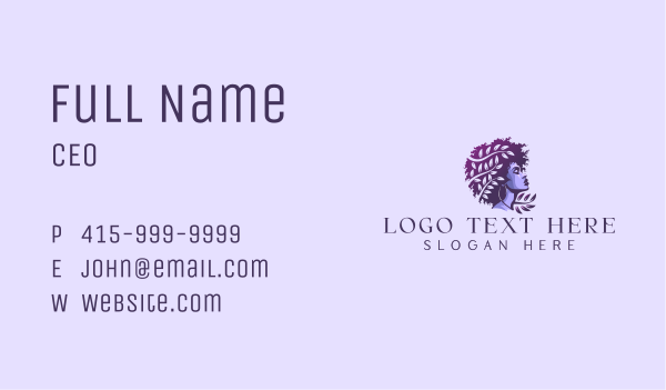 Woman Leaf Afro Business Card Design Image Preview