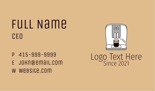 Cafe Espresso Machine  Business Card Design Image Preview