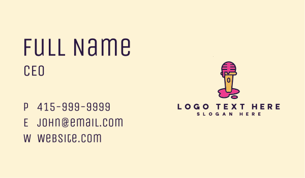 Creative Podcast Microphone Business Card Design Image Preview