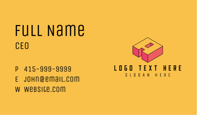 3D Pixel Letter A Business Card Image Preview