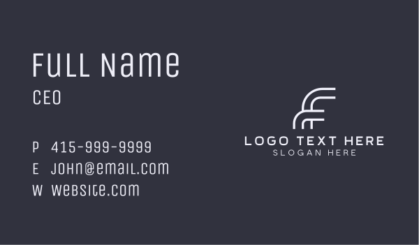 Professional Brand Letter F Business Card Design Image Preview