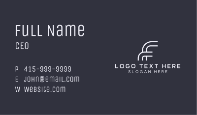 Professional Brand Letter F Business Card Image Preview