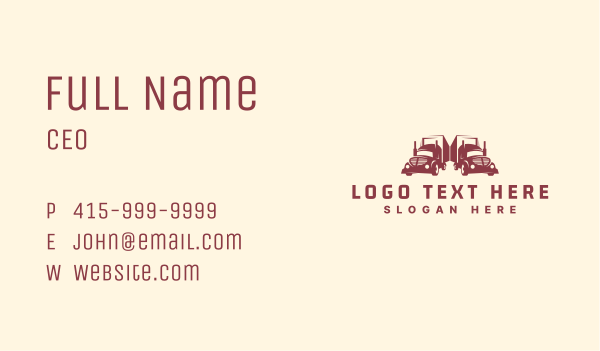 Cargo Truck Delivery Business Card Design Image Preview