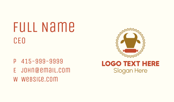 Cow Sausage Meat Business Card Design Image Preview