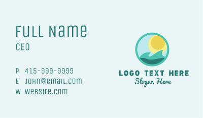Sun Beach Surfing  Business Card Image Preview